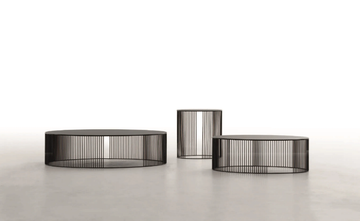 ANDRA - Oval metal coffee table with glass top by Tonin Casa - view 3